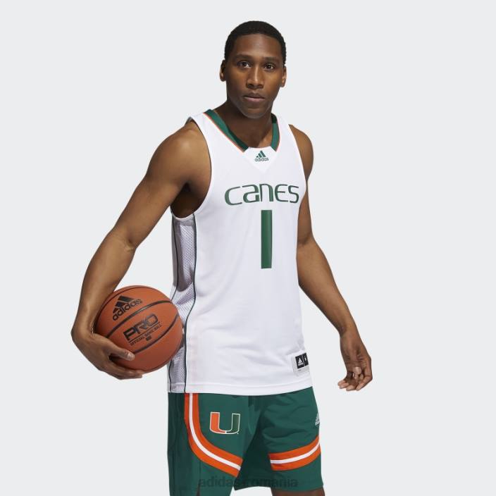 Adidas uragane ncaa tricou swingman alb bărbați alb/verde închis 2JBN20689