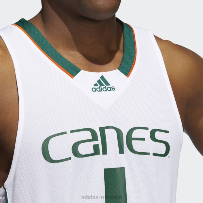 Adidas uragane ncaa tricou swingman alb bărbați alb/verde închis 2JBN20689