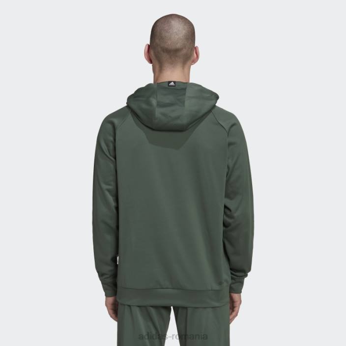 Adidas Green oxide aeroready game and go camo logo hanorac bărbați oxid verde 2JBN20770