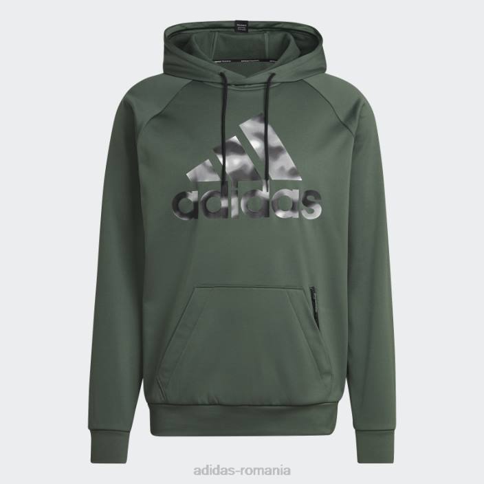 Adidas Green oxide aeroready game and go camo logo hanorac bărbați oxid verde 2JBN20770