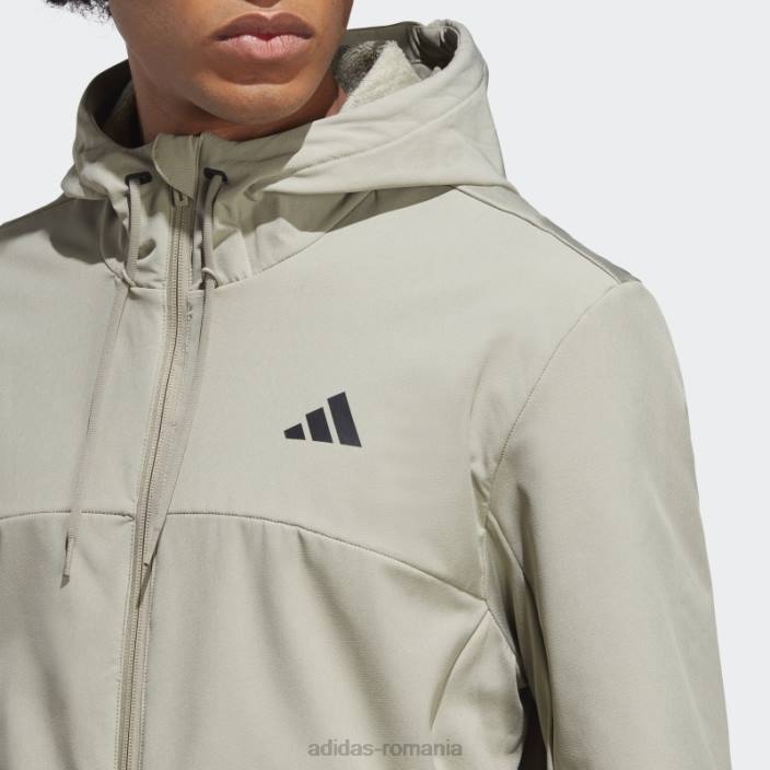 Adidas argintiu pebble cold.rdy hanorac pentru antrenament cu fermoar complet bărbați pietricica de argint 2JBN20831