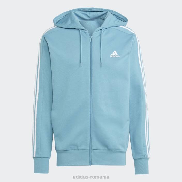 Adidas blue essentials french terry 3 dungi, cu fermoar complet bărbați albastru alb 2JBN20788