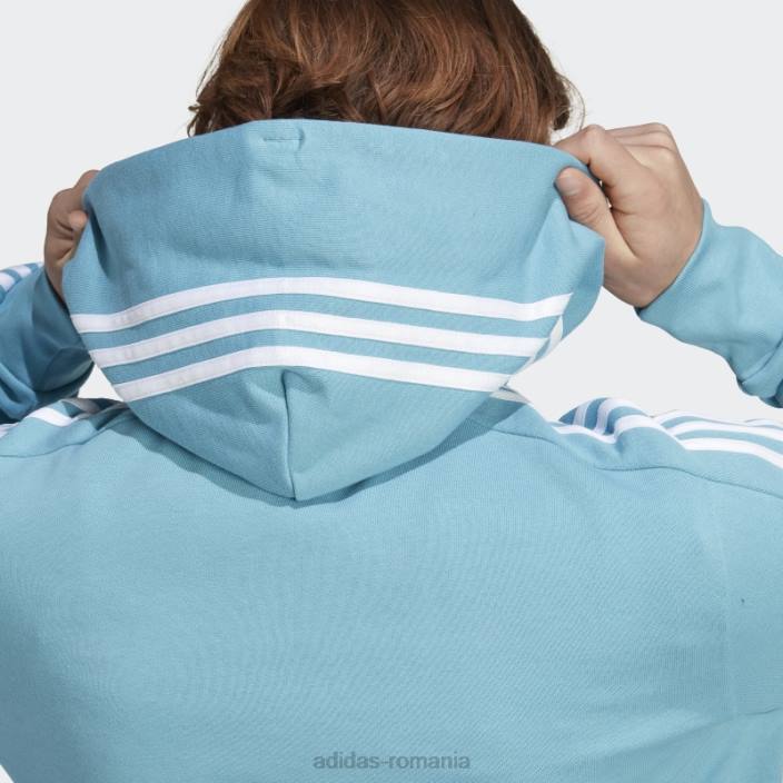 Adidas blue essentials french terry 3 dungi, cu fermoar complet bărbați albastru alb 2JBN20788