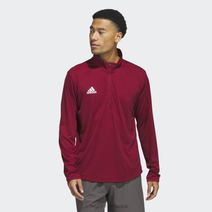 Adidas colegiu burgundă sub lumini mânecă lungă 1/4 fermoar tricot top bărbați colegiu visiniu/alb 2JBN20771