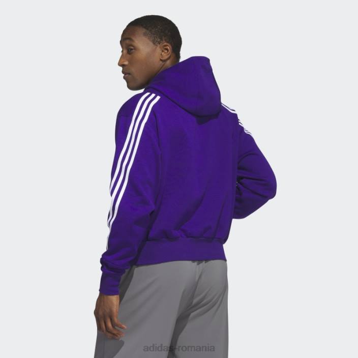 Adidas coll purple mel kings lifestyle pulover bărbați coll violet mel/alb/multi 2JBN20878