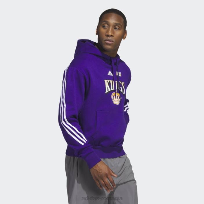 Adidas coll purple mel kings lifestyle pulover bărbați coll violet mel/alb/multi 2JBN20878
