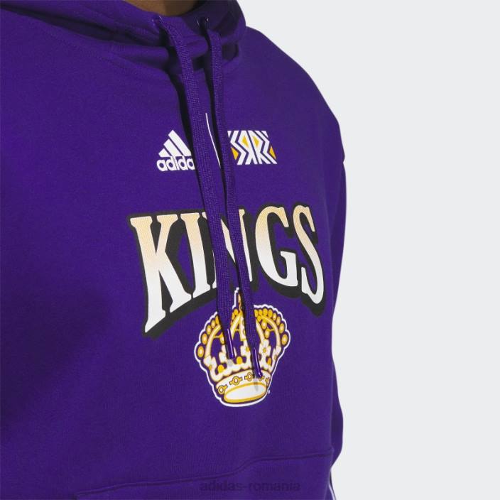 Adidas coll purple mel kings lifestyle pulover bărbați coll violet mel/alb/multi 2JBN20878