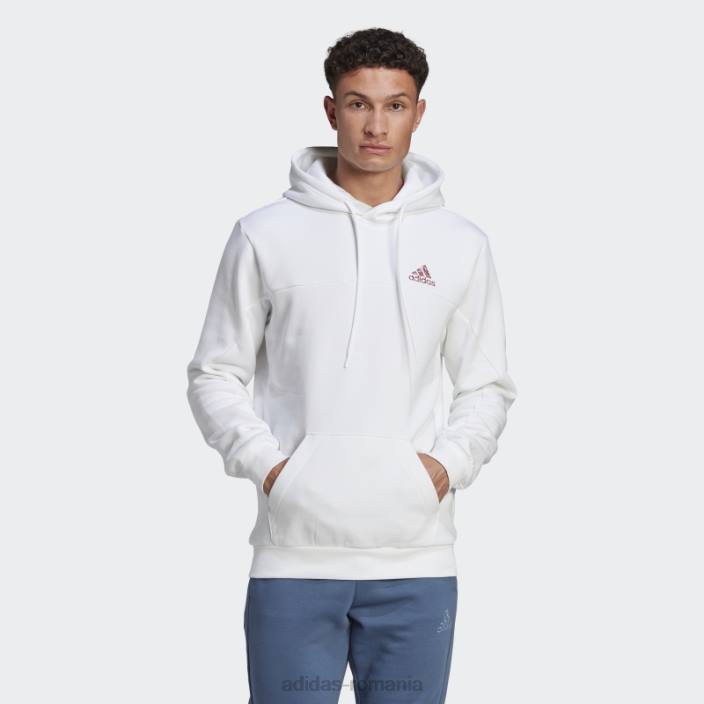 Adidas ecuson din lână de stadion al hanoracului sport alb bărbați alb 2JBN20971