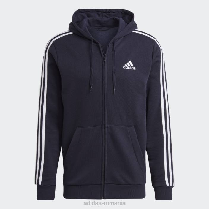 Adidas essentials fleece 3 dungi, cu fermoar complet, cerneală adidas bărbați cerneală 2JBN20748