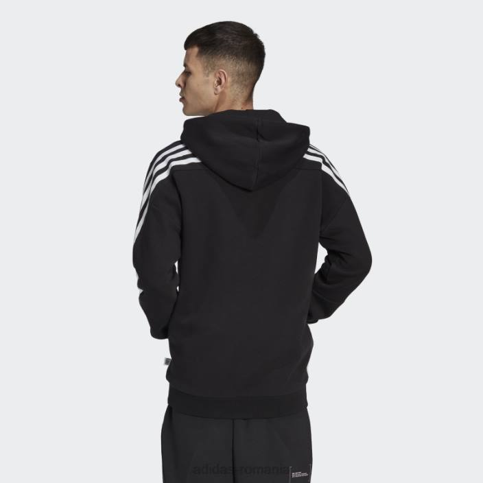 Adidas hanorac adidas cu fermoar complet din fleece icons future black bărbați negru 2JBN20757