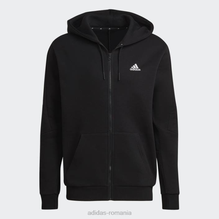 Adidas hanorac adidas cu fermoar complet din fleece icons future black bărbați negru 2JBN20757