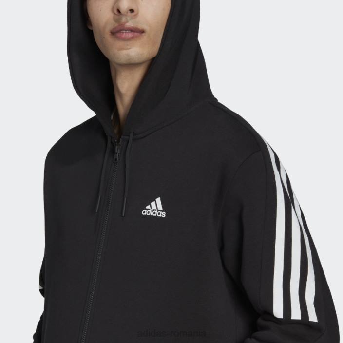 Adidas hanorac adidas cu fermoar complet din fleece icons future black bărbați negru 2JBN20757