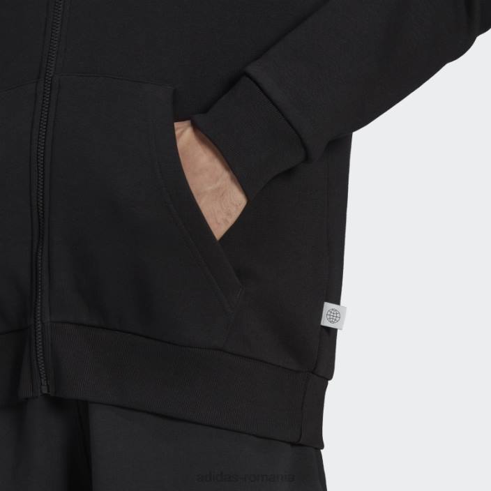 Adidas hanorac adidas cu fermoar complet din fleece icons future black bărbați negru 2JBN20757