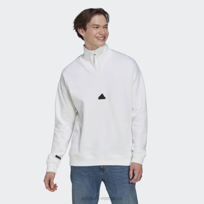 Adidas hanorac alb cu fermoar 1/4 bărbați alb 2JBN20752
