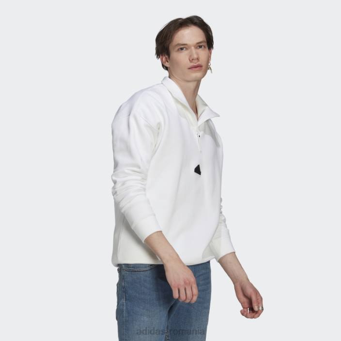 Adidas hanorac alb cu fermoar 1/4 bărbați alb 2JBN20752