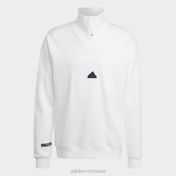 Adidas hanorac alb cu fermoar 1/4 bărbați alb 2JBN20752