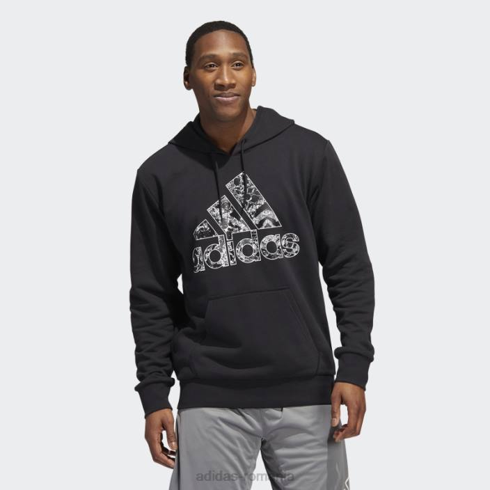 Adidas hanorac baschet legendele negre bărbați alb negru 2JBN20759