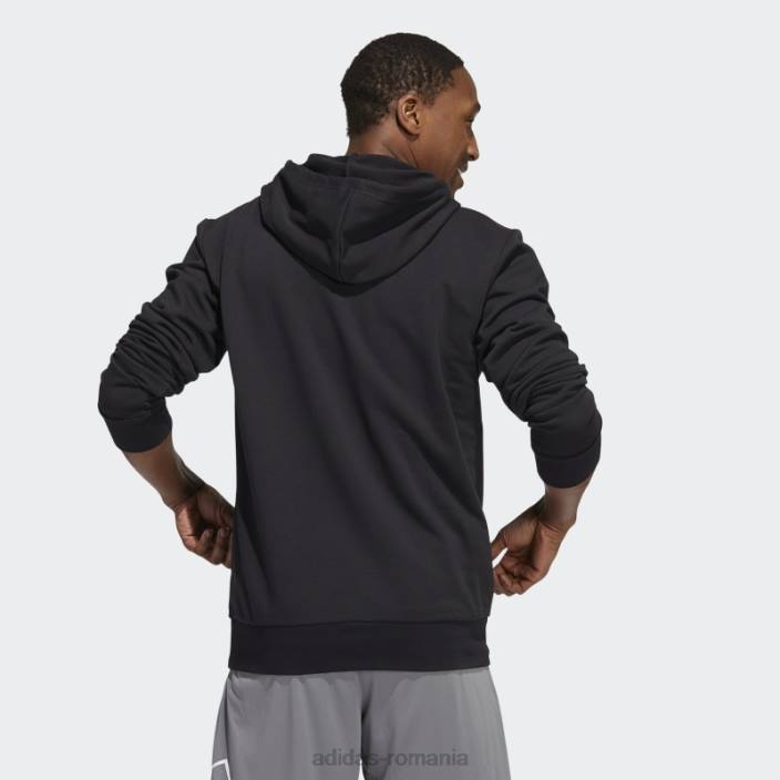 Adidas hanorac baschet legendele negre bărbați alb negru 2JBN20759