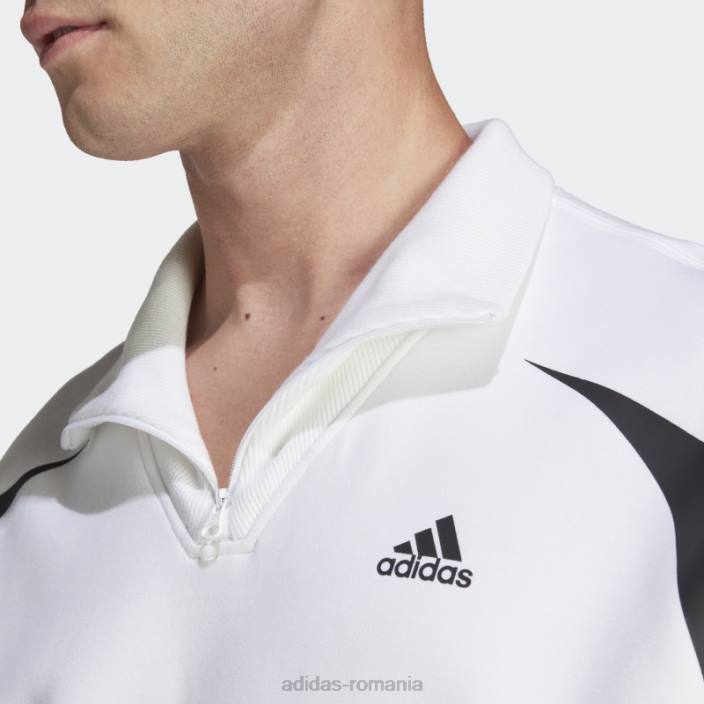 Adidas hanorac colorblock cu fermoar sfert negru bărbați alb negru 2JBN20879