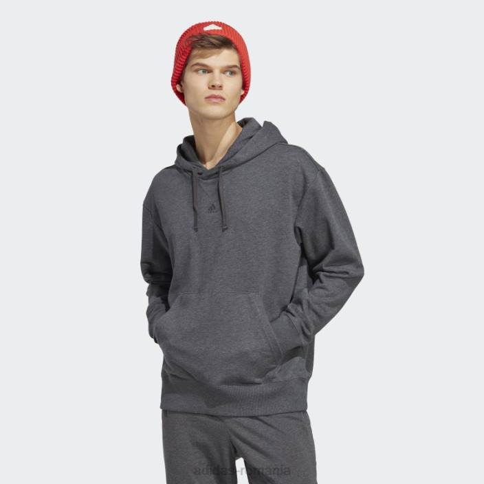 Adidas hanorac cu capotă gri închis, all szn, din țesătură franțuzească bărbați erica gri închis 2JBN20885