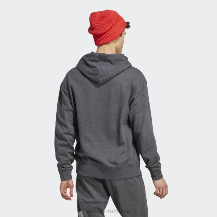 Adidas hanorac cu capotă gri închis, all szn, din țesătură franțuzească bărbați erica gri închis 2JBN20885