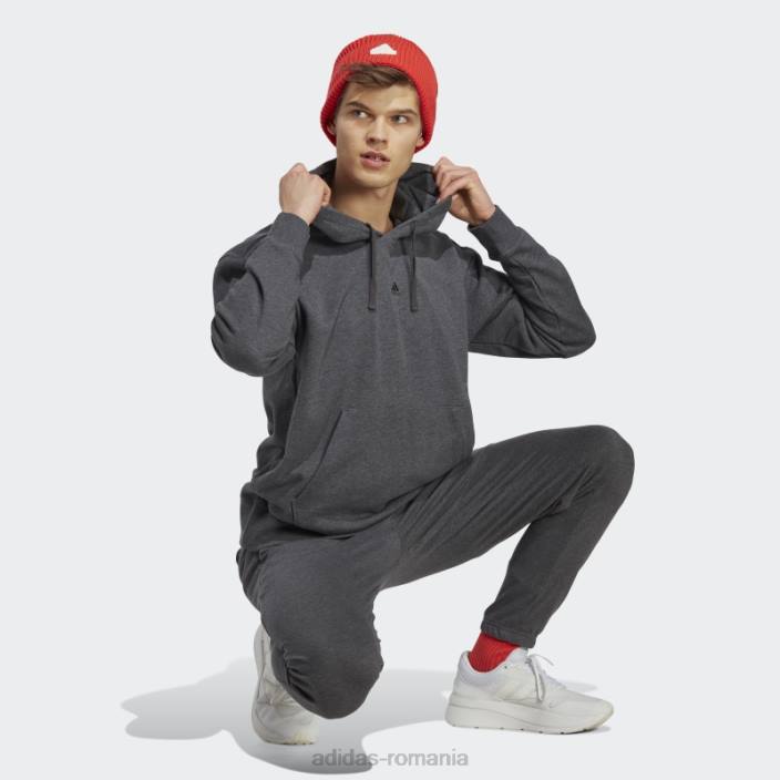 Adidas hanorac cu capotă gri închis, all szn, din țesătură franțuzească bărbați erica gri închis 2JBN20885