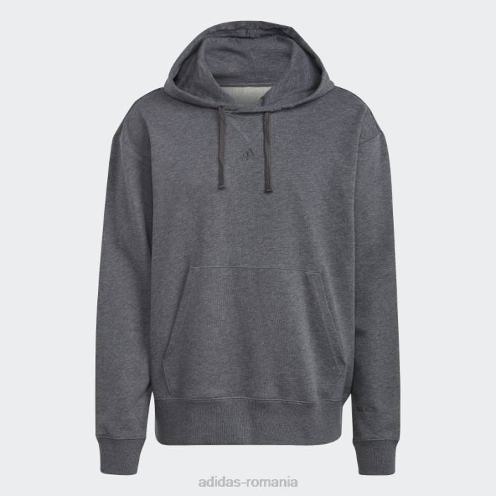 Adidas hanorac cu capotă gri închis, all szn, din țesătură franțuzească bărbați erica gri închis 2JBN20885