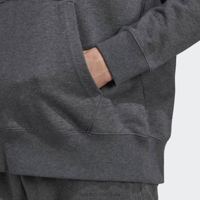 Adidas hanorac cu capotă gri închis, all szn, din țesătură franțuzească bărbați erica gri închis 2JBN20885