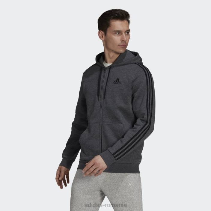 Adidas hanorac cu fermoar complet gri închis, din lână, cu fermoar complet bărbați erica gri închis 2JBN20747