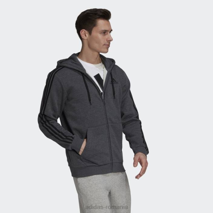 Adidas hanorac cu fermoar complet gri închis, din lână, cu fermoar complet bărbați erica gri închis 2JBN20747