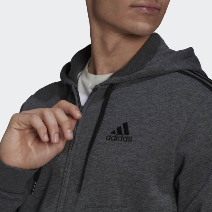 Adidas hanorac cu fermoar complet gri închis, din lână, cu fermoar complet bărbați erica gri închis 2JBN20747