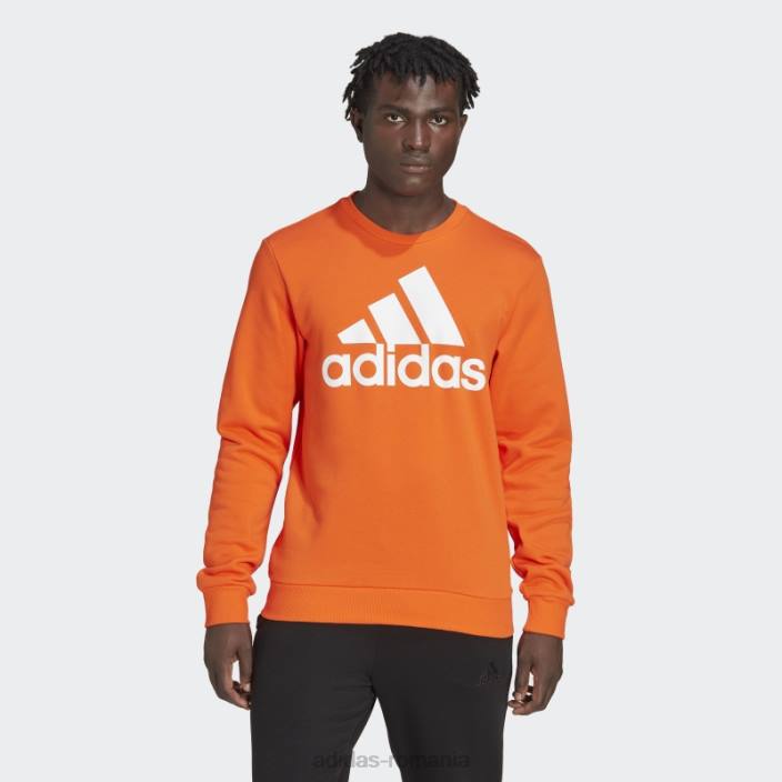 Adidas hanorac cu logo mare essentials portocaliu bărbați portocaliu/alb 2JBN20924