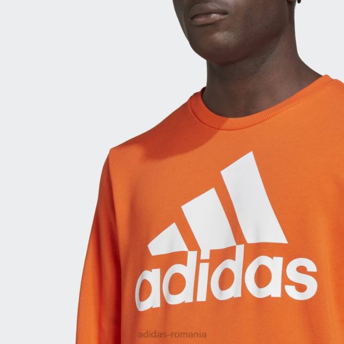 Adidas hanorac cu logo mare essentials portocaliu bărbați portocaliu/alb 2JBN20924