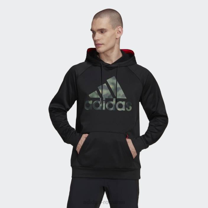 Adidas hanorac cu logo-ul camo aeroready game and go negru adidas bărbați negru 2JBN20778
