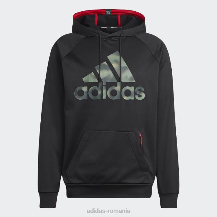 Adidas hanorac cu logo-ul camo aeroready game and go negru adidas bărbați negru 2JBN20778