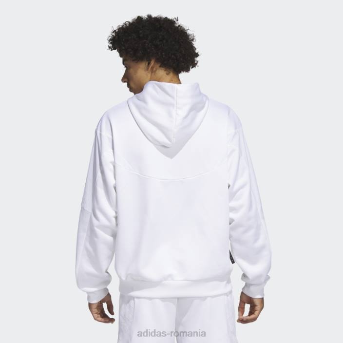 Adidas hanorac de călătorie harden alb bărbați alb 2JBN20923