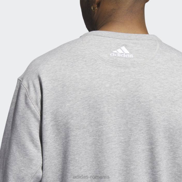 Adidas hanorac de echipaj vintage flyers gri mediu bărbați gri mediu/alb/multi 2JBN20921