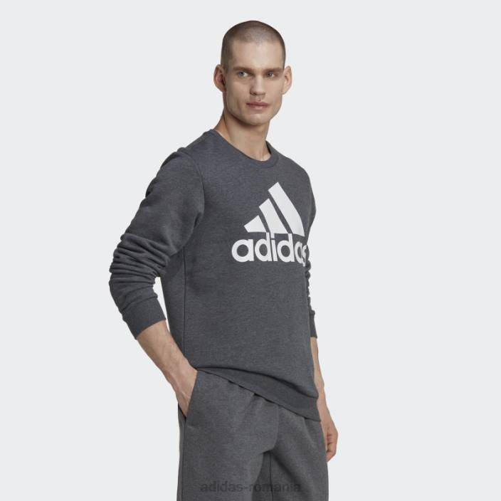 Adidas hanorac essentials cu logo mare, gri închis, negru bărbați gri închis alb/cai 2JBN20761