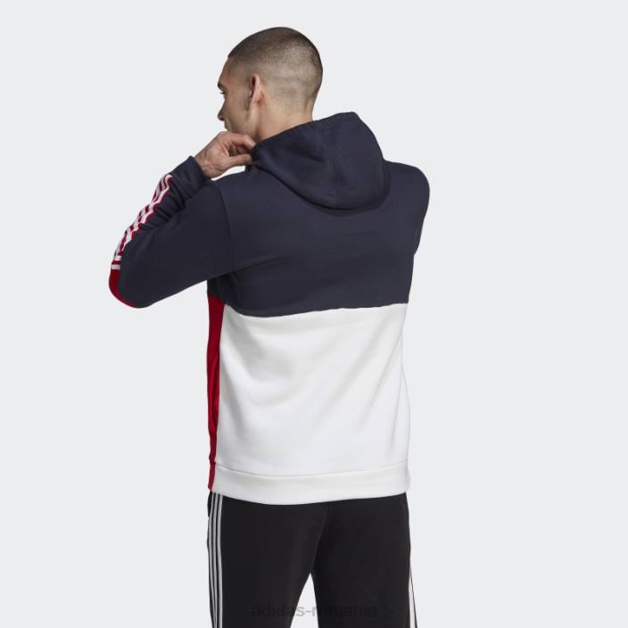 Adidas hanorac ink essentials colorblock fleece adidas bărbați cerneală/alb/stacojiu 2JBN20745