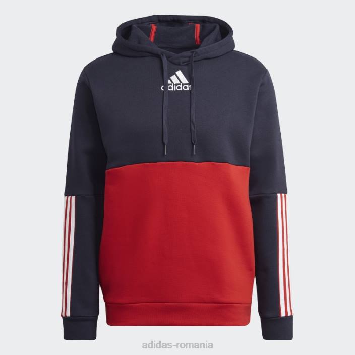 Adidas hanorac ink essentials colorblock fleece adidas bărbați cerneală/alb/stacojiu 2JBN20745