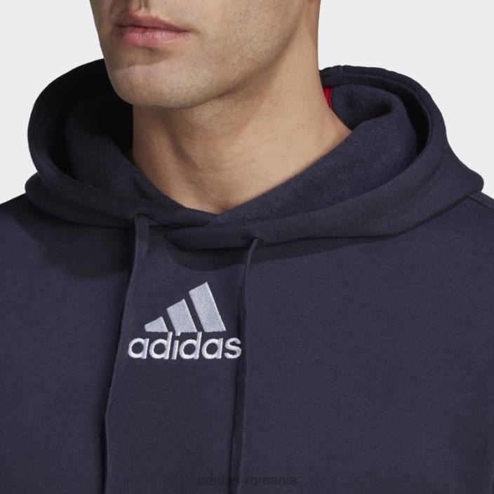 Adidas hanorac ink essentials colorblock fleece adidas bărbați cerneală/alb/stacojiu 2JBN20745