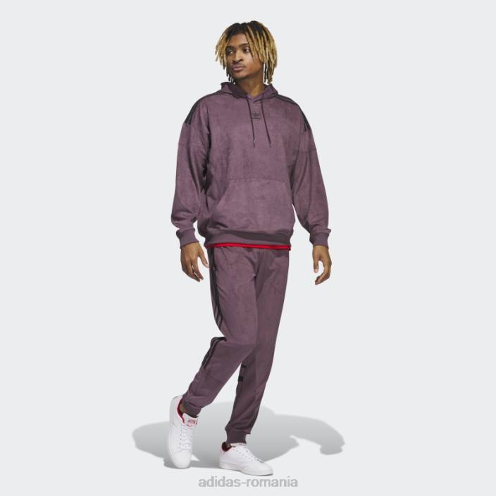 Adidas hanorac maroon adicolor classics plush bărbați maro 2JBN20783