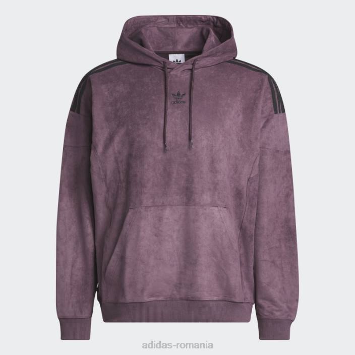 Adidas hanorac maroon adicolor classics plush bărbați maro 2JBN20783