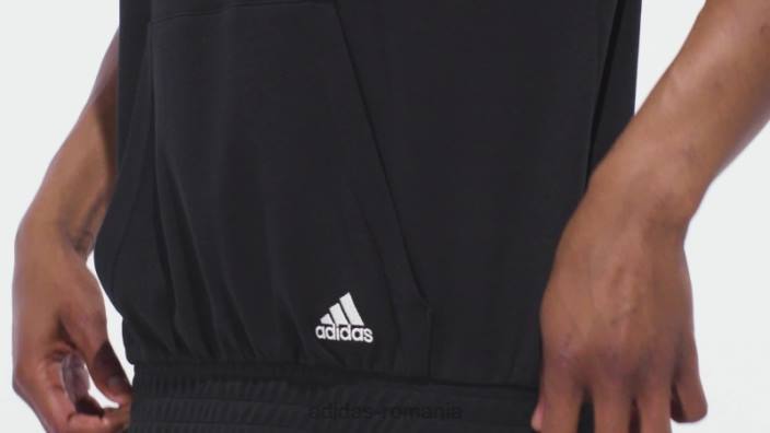 Adidas hanorac negru adidas cu mânecă scurtă donovan mitchell bărbați negru 2JBN20973