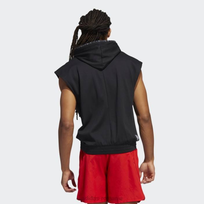 Adidas hanorac negru adidas cu mânecă scurtă donovan mitchell bărbați negru 2JBN20973