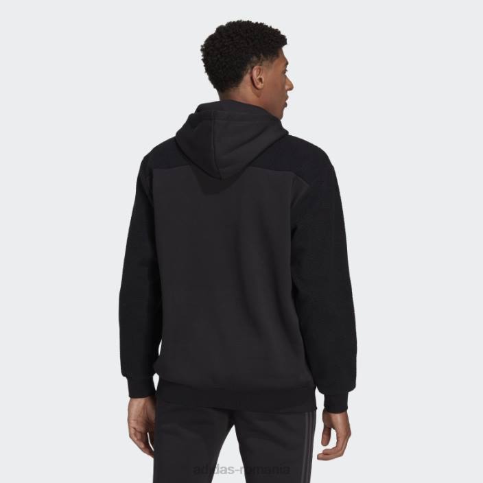 Adidas hanorac negru cu glugă de vacanță essentials bărbați negru/carbon 2JBN20746