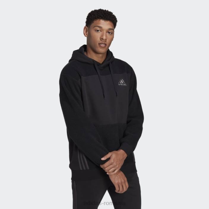 Adidas hanorac negru cu glugă de vacanță essentials bărbați negru/carbon 2JBN20746