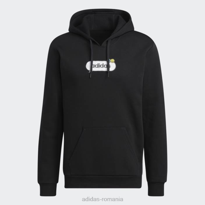 Adidas hanorac negru cu glugă grafic optimoticons adidas bărbați negru 2JBN20967