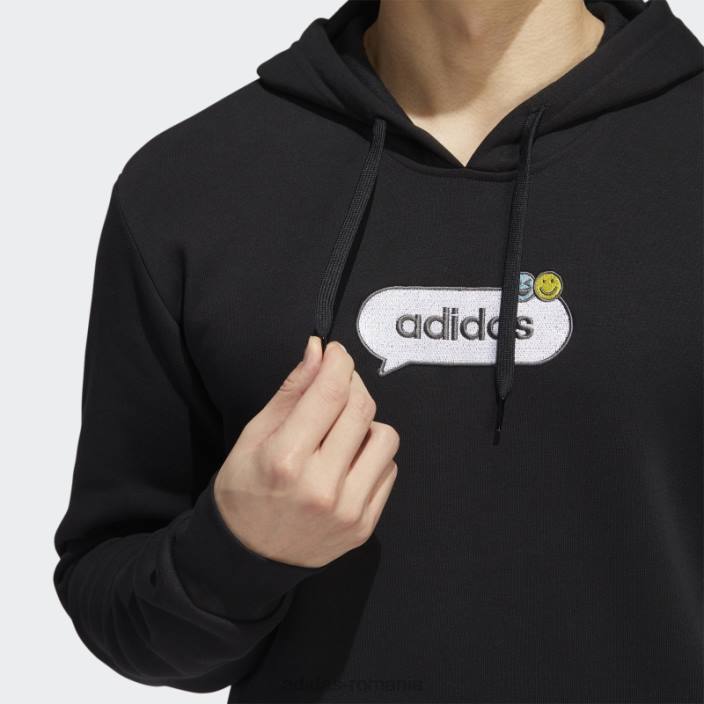 Adidas hanorac negru cu glugă grafic optimoticons adidas bărbați negru 2JBN20967