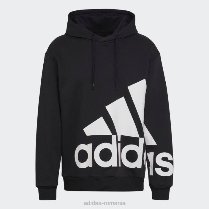 Adidas hanorac negru din fleece cu logo gigant essentials bărbați alb negru 2JBN20767